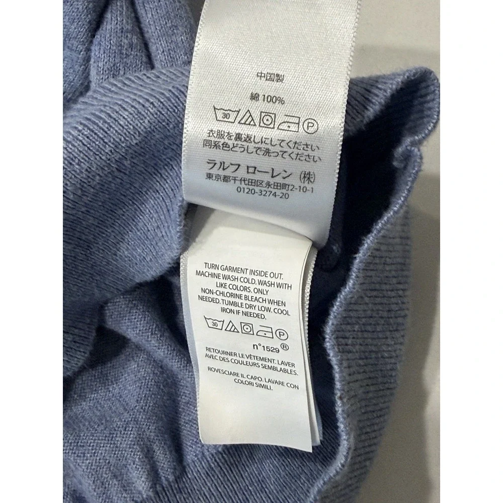 Polo Ralph Lauren Pima Cotton V-Neck Sweater Blue Mens XXL Pullover